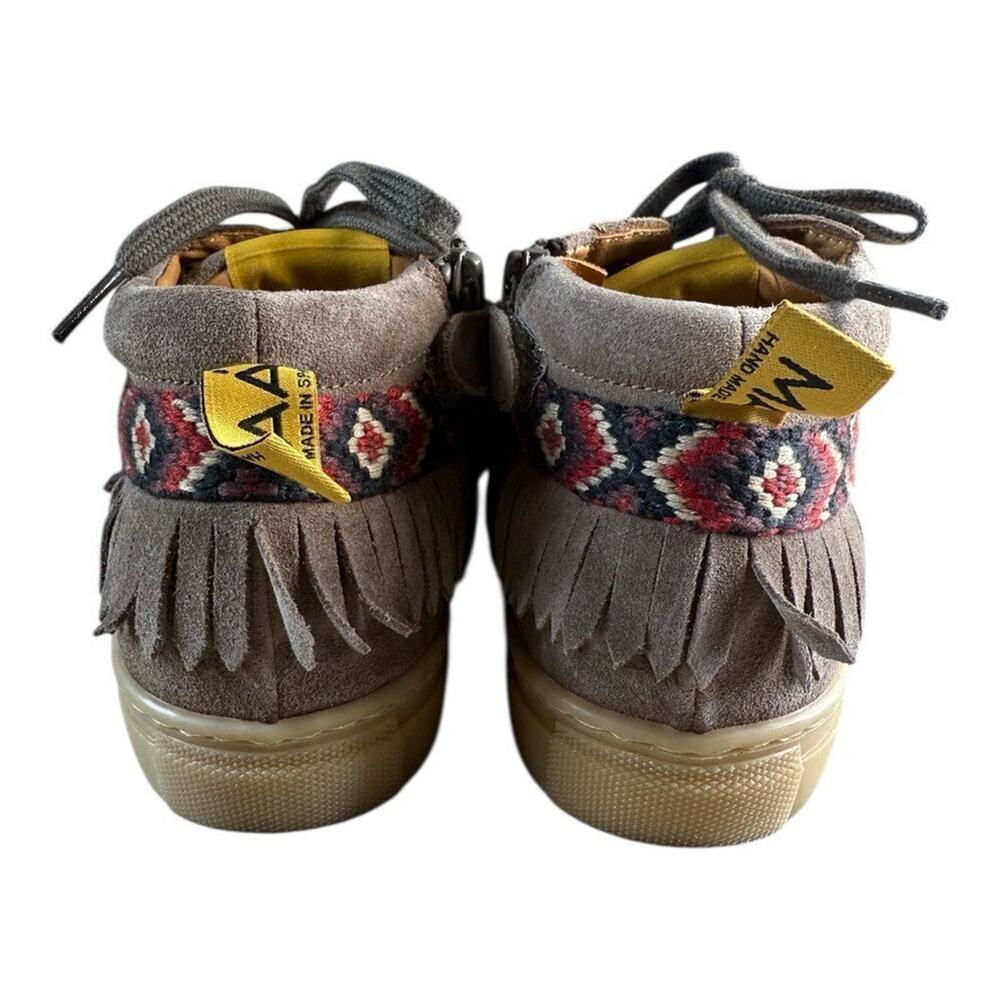 MAÁ Kids Suede Moccasin Sneakers Fringe Beaded Leather Shoes Size 36 / US 4–4.5 - Picture 6 of 14